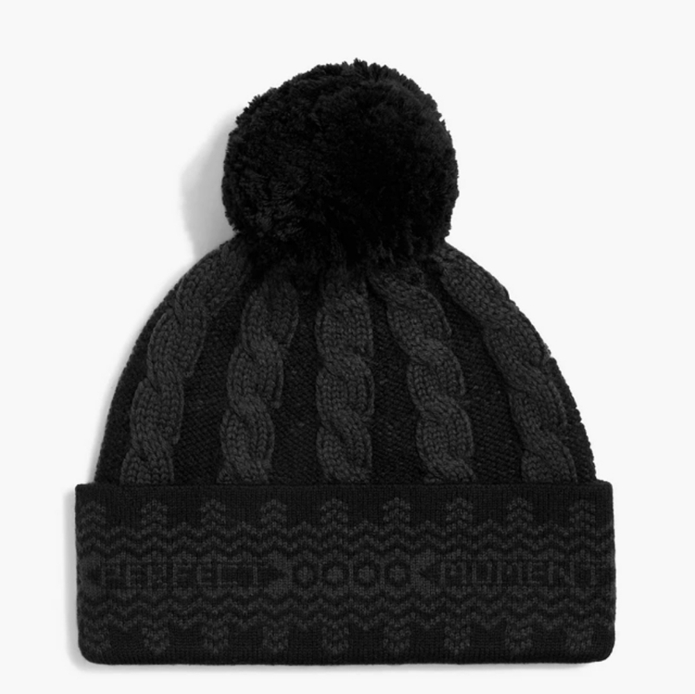 Perfect Moment Cable Knit Beanie Black